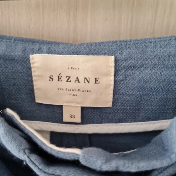 NWT Sezane Arthur Wool Trousers in Vintage Blue Sz 38 M - Picture 7 of 8